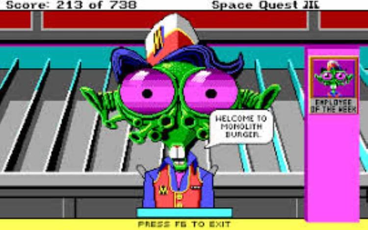 Gameplay screen of Space Quest III: The Pirates of Pestulon (3/8) Gameplay screen of Space Quest III: The Pirates of Pestulon (3/8)