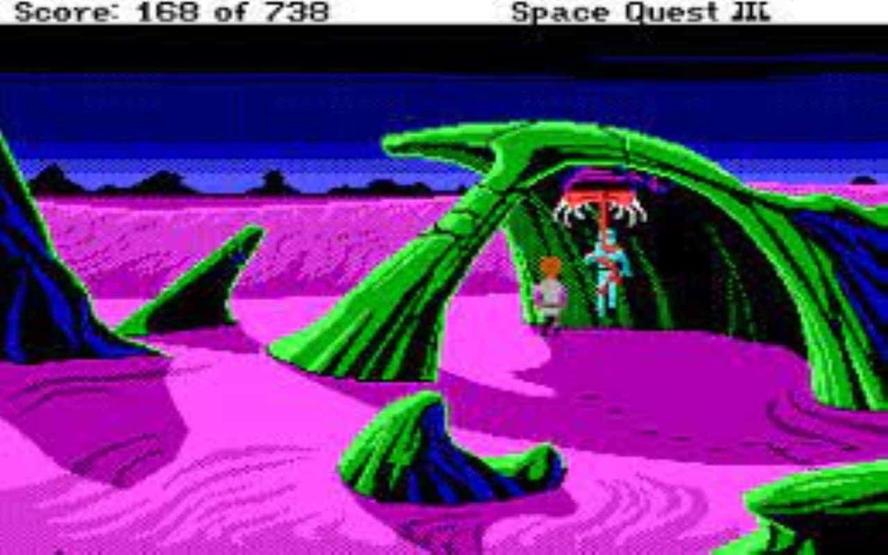 Gameplay screen of Space Quest III: The Pirates of Pestulon (6/8) Gameplay screen of Space Quest III: The Pirates of Pestulon (6/8)