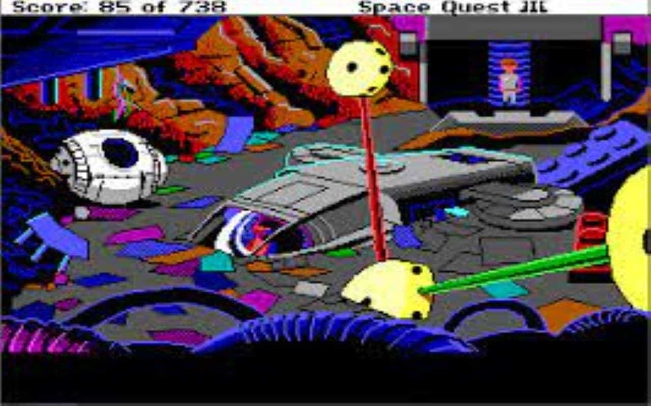 Gameplay screen of Space Quest III: The Pirates of Pestulon (4/8) Gameplay screen of Space Quest III: The Pirates of Pestulon (4/8)