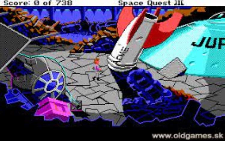 Gameplay screen of Space Quest III: The Pirates of Pestulon (7/8) Gameplay screen of Space Quest III: The Pirates of Pestulon (7/8)