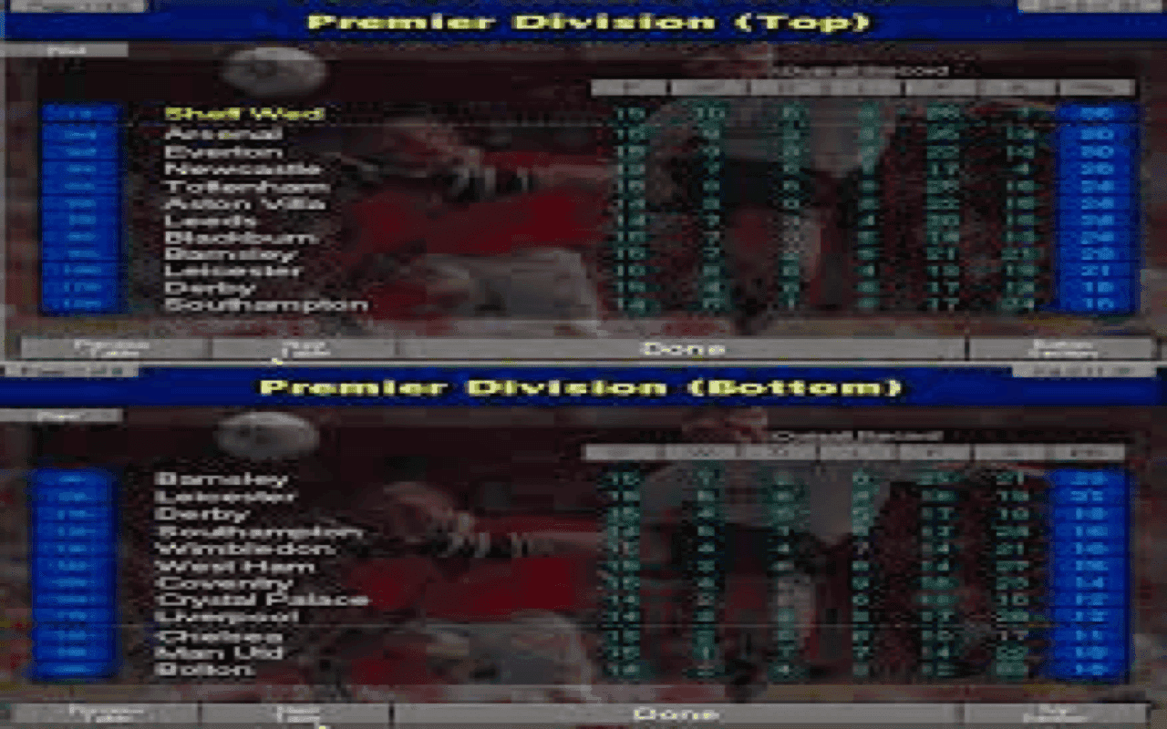 Gameplay screen of Championship Manager: Season 97/98 (6/8) Gameplay screen of Championship Manager: Season 97/98 (6/8)