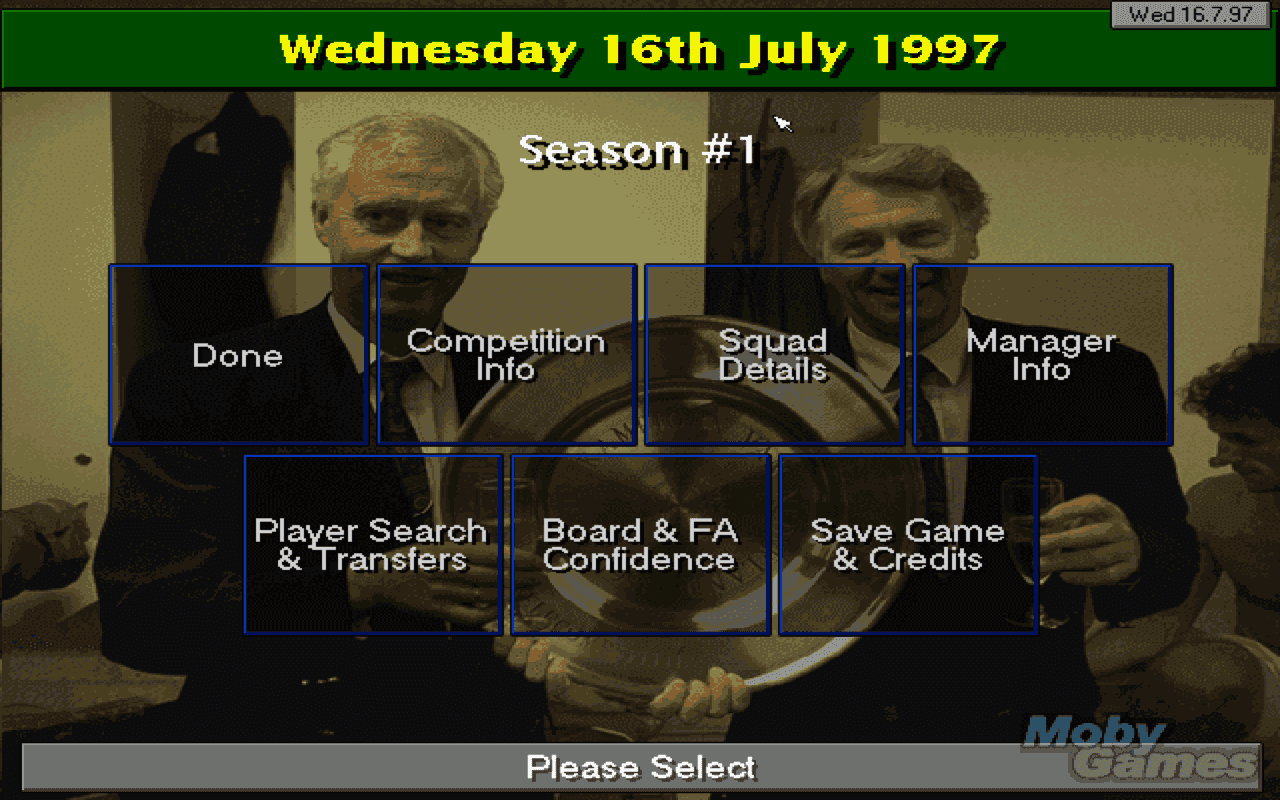 Gameplay screen of Championship Manager: Season 97/98 (2/8) Gameplay screen of Championship Manager: Season 97/98 (2/8)