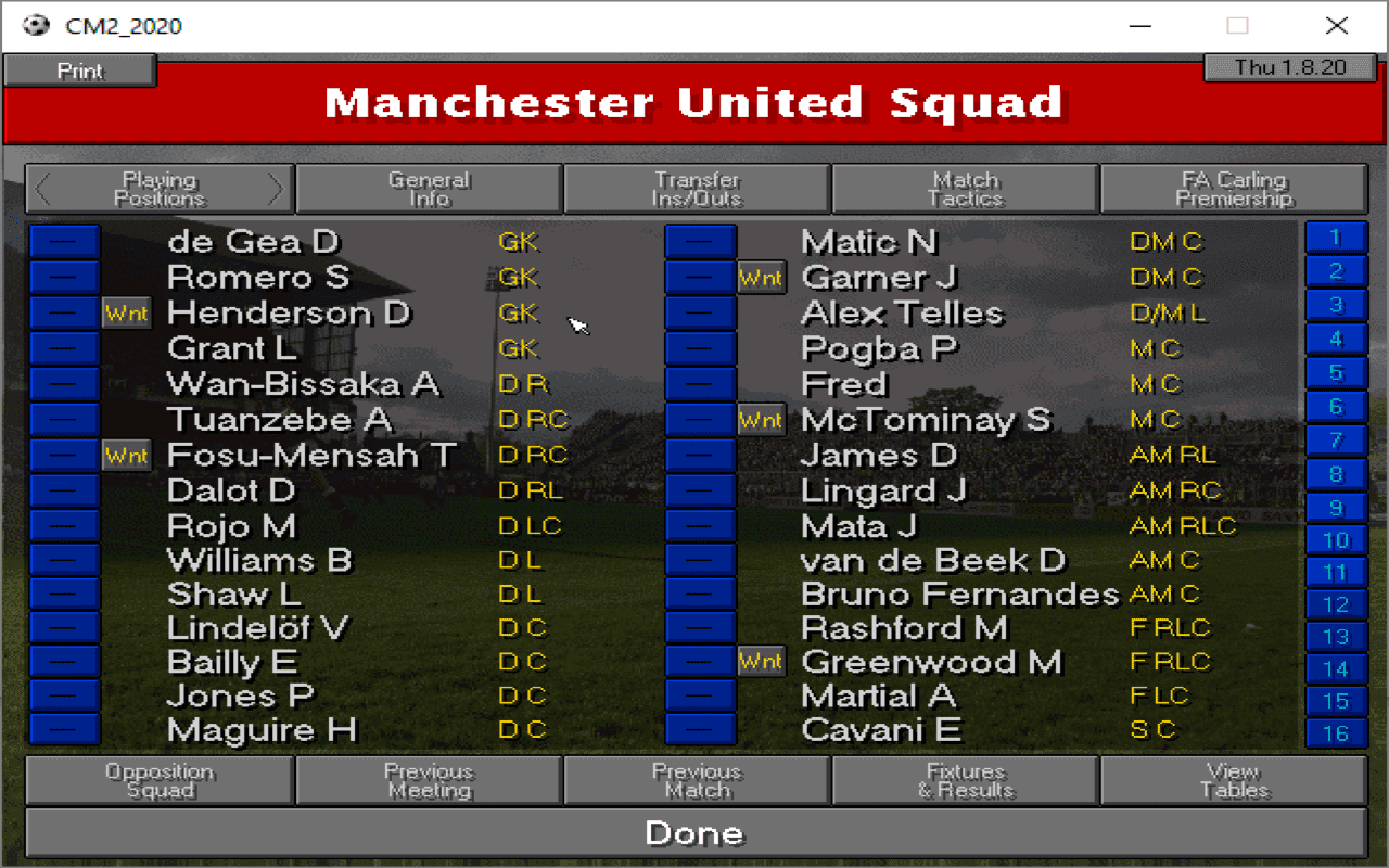 Gameplay screen of Championship Manager: Season 97/98 (5/8) Gameplay screen of Championship Manager: Season 97/98 (5/8)