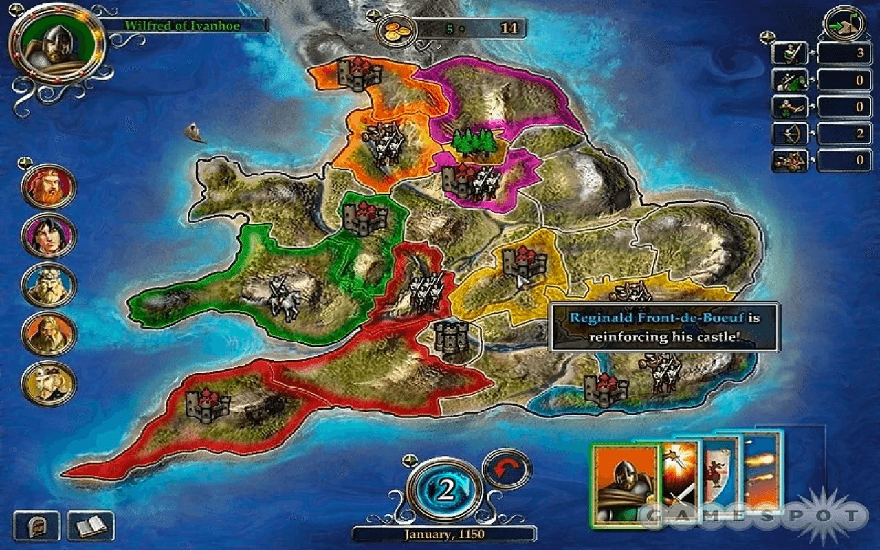 Gameplay screen of Defender of the Crown (8/8) Gameplay screen of Defender of the Crown (8/8)