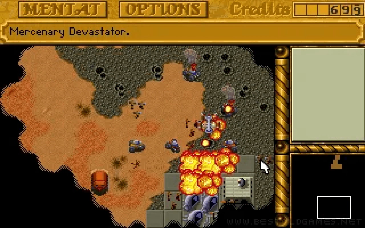 Gameplay screen of Dune II: The Building of a Dynasty (5/8) Gameplay screen of Dune II: The Building of a Dynasty (5/8)