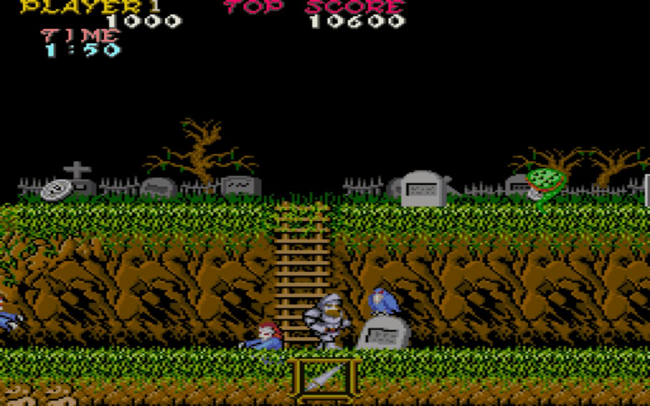 Gameplay screen of Ghosts 'N Goblins (3/4) Gameplay screen of Ghosts 'N Goblins (3/4)