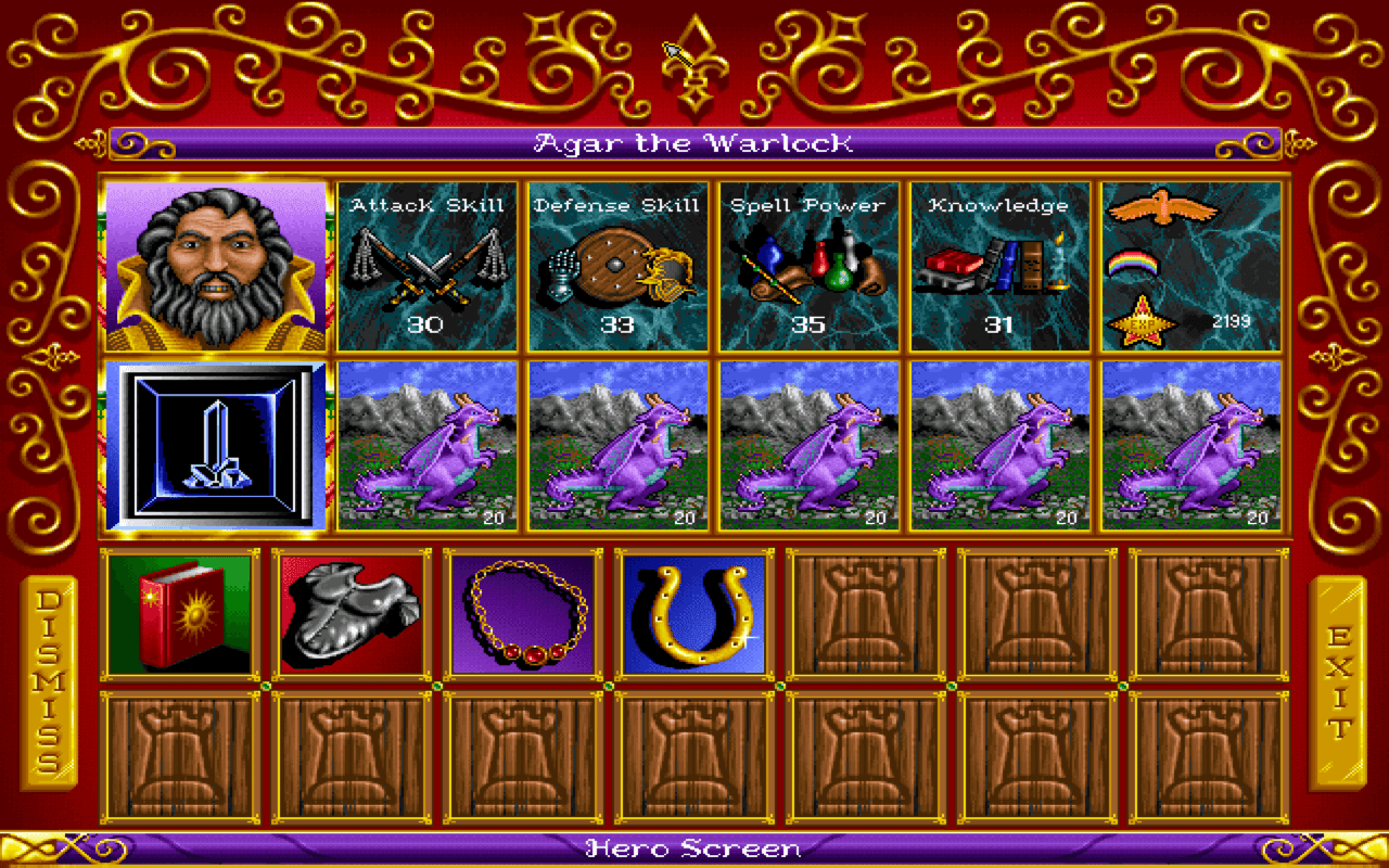 Gameplay screen of Heroes of Might and Magic (2/8) Gameplay screen of Heroes of Might and Magic (2/8)