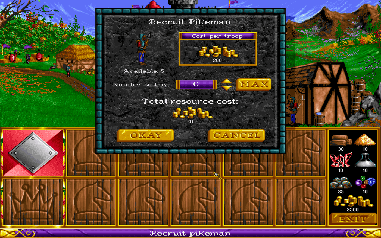 Gameplay screen of Heroes of Might and Magic (4/8) Gameplay screen of Heroes of Might and Magic (4/8)