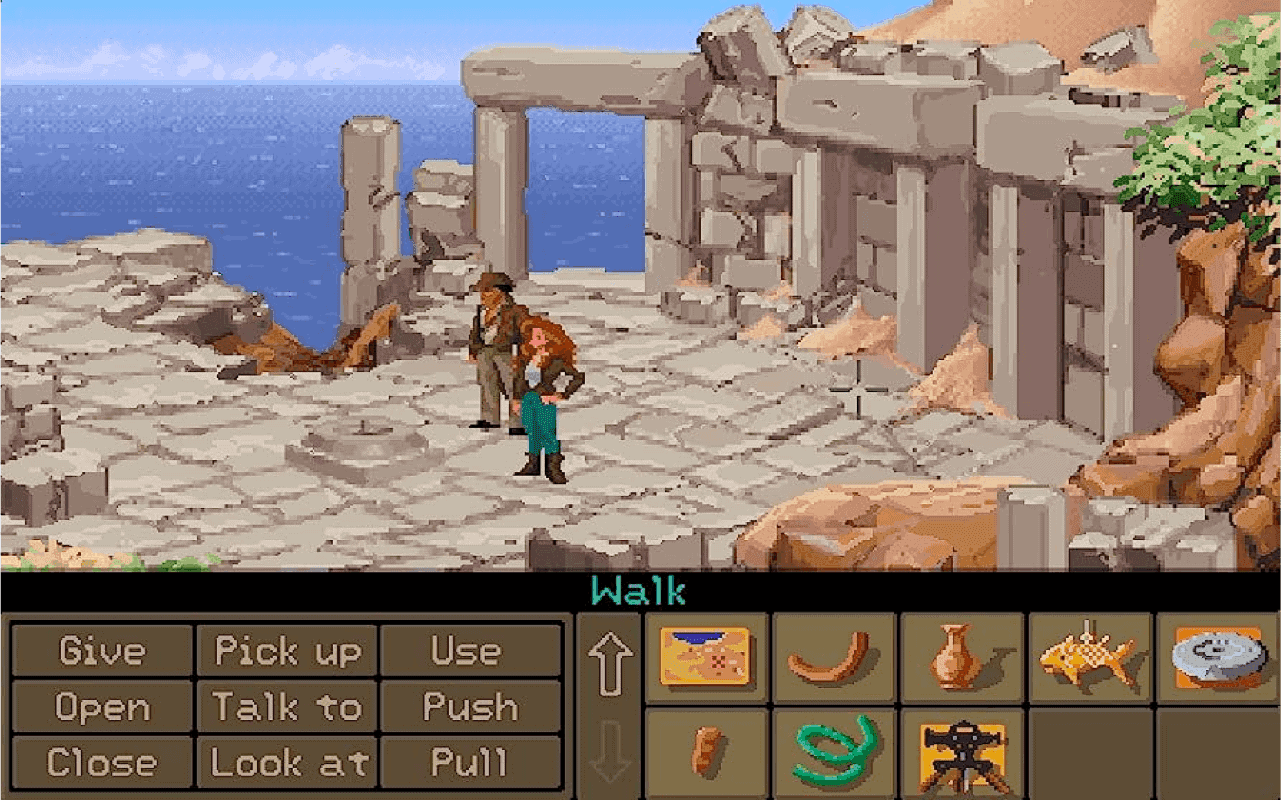 Gameplay screen of Indiana Jones and the Fate of Atlantis (8/8) Gameplay screen of Indiana Jones and the Fate of Atlantis (8/8)