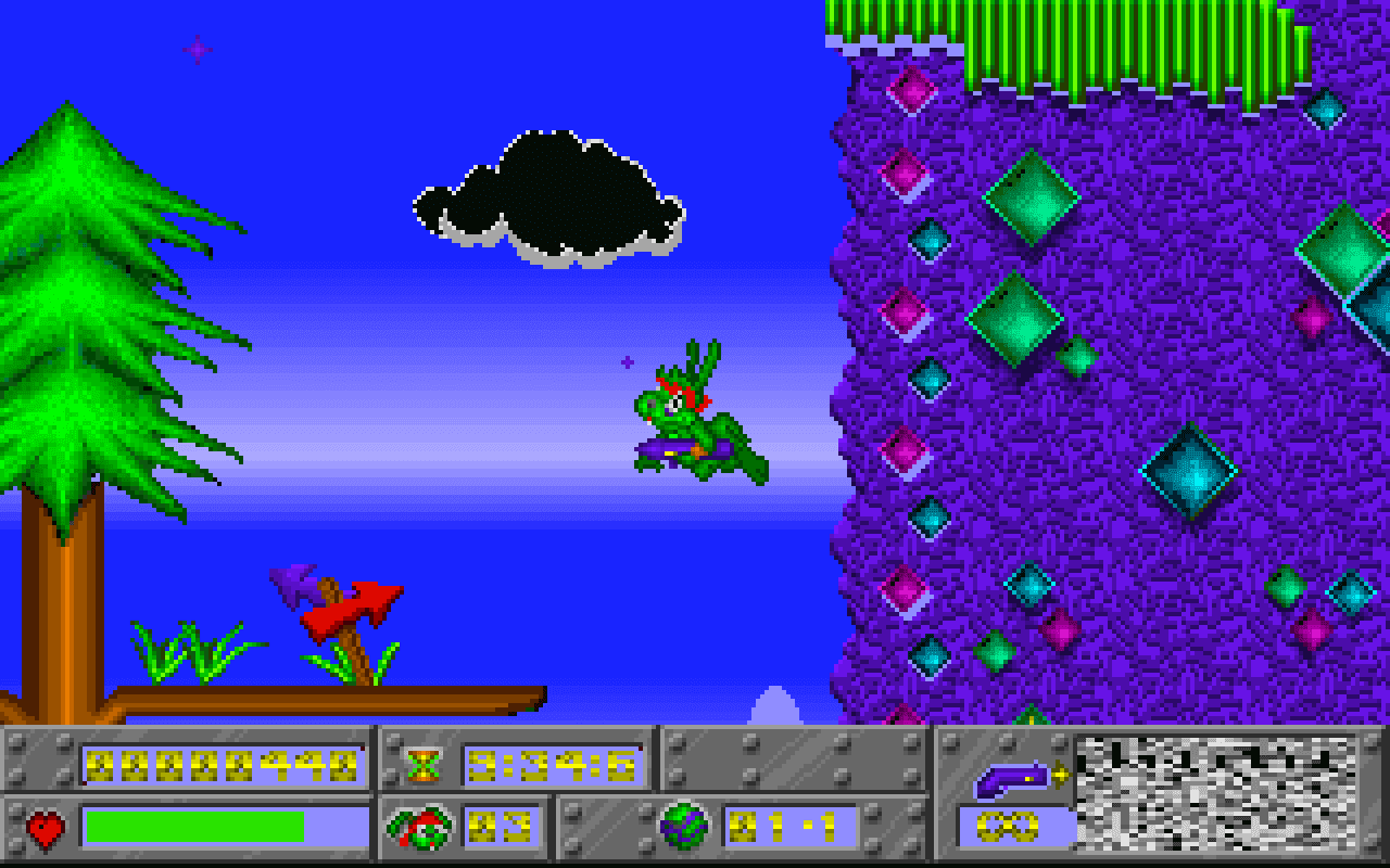 Gameplay screen of Jazz Jackrabbit (8/8) Gameplay screen of Jazz Jackrabbit (8/8)