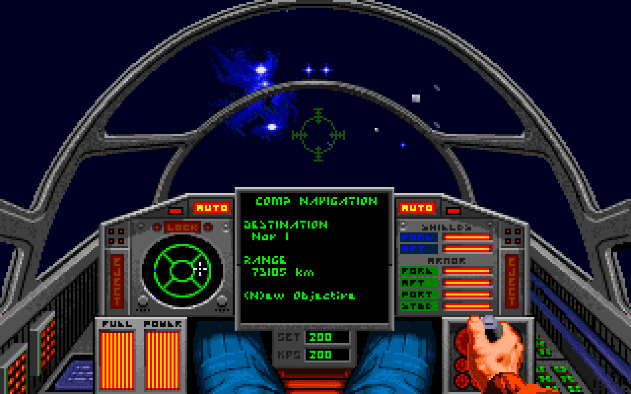 Gameplay screen of Wing Commander II: Vengeance of the Kilrathi (5/8) Gameplay screen of Wing Commander II: Vengeance of the Kilrathi (5/8)
