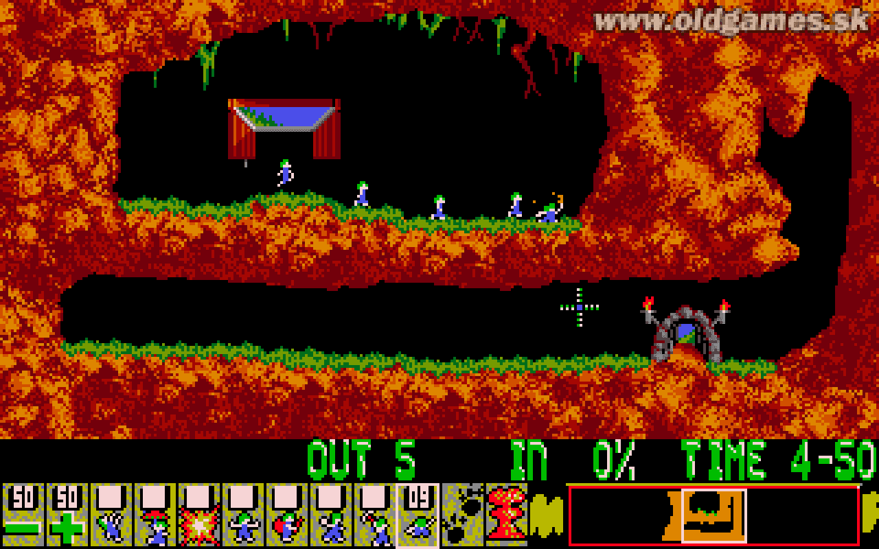 Gameplay screen of Lemmings (5/8) Gameplay screen of Lemmings (5/8)