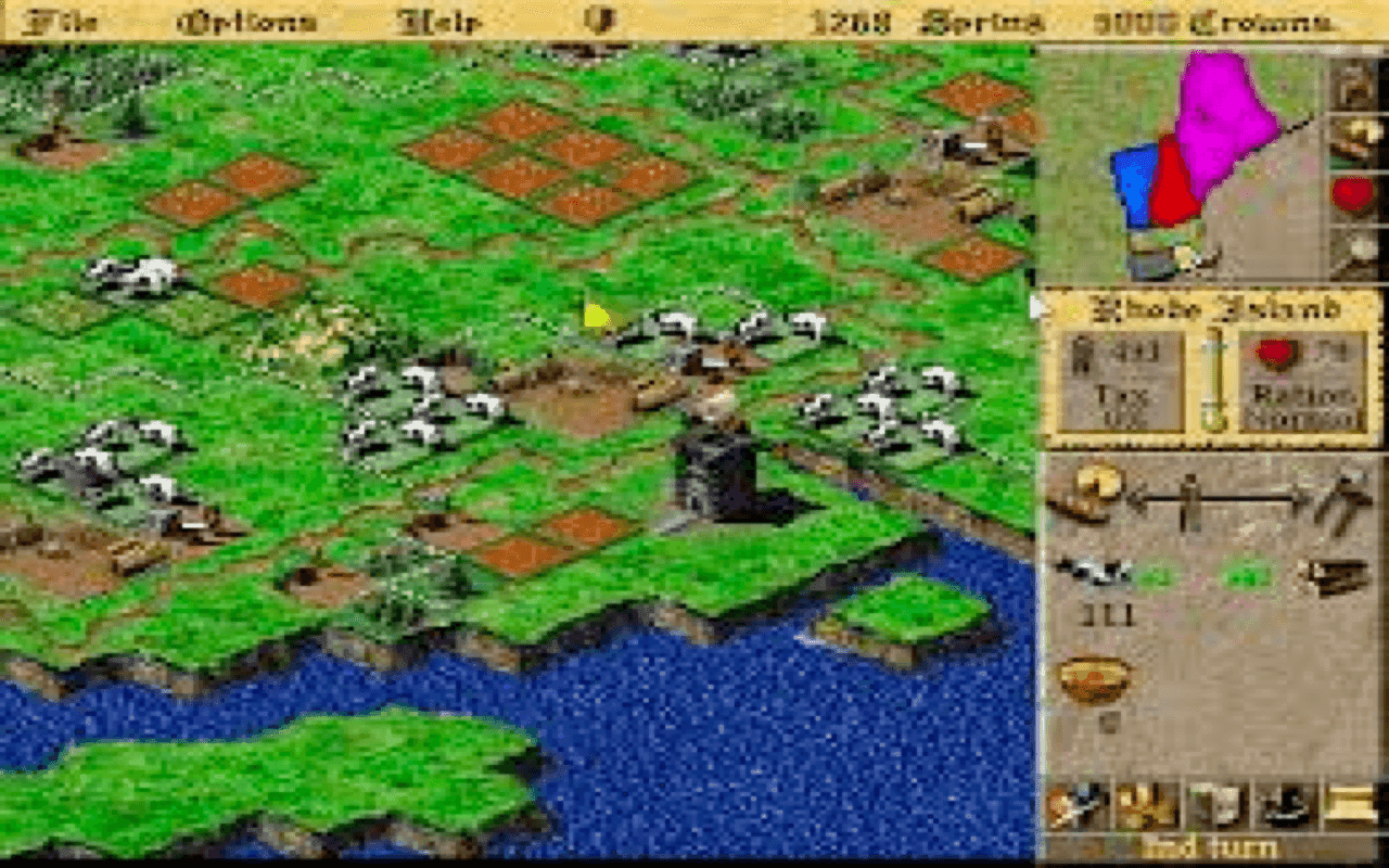 Gameplay screen of Lords of the Realm II (2/8) Gameplay screen of Lords of the Realm II (2/8)