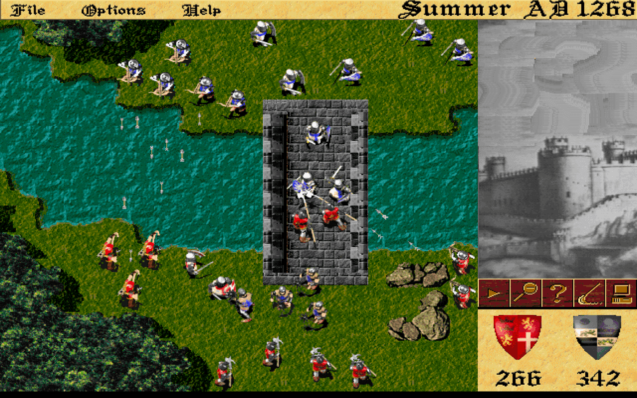 Gameplay screen of Lords of the Realm II (8/8) Gameplay screen of Lords of the Realm II (8/8)