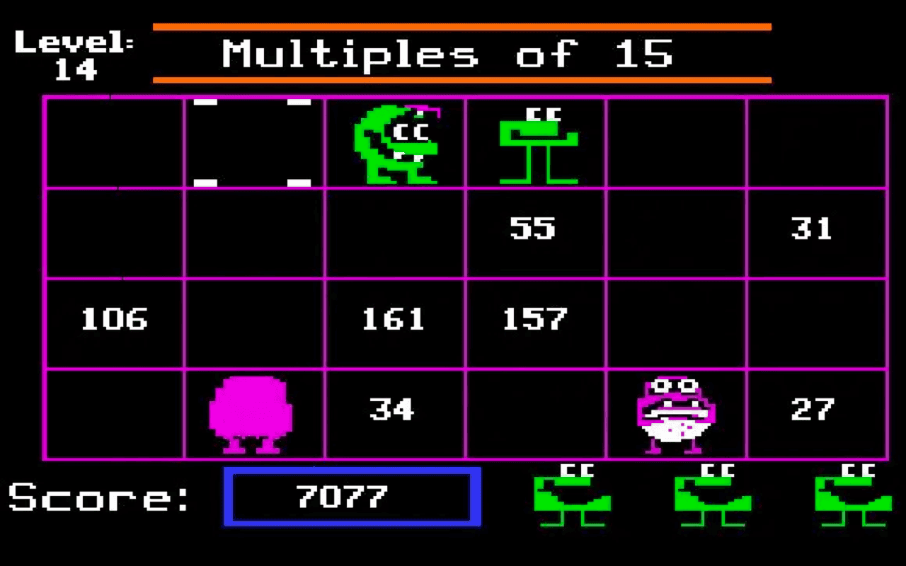 Gameplay screen of Number Munchers (4/8) Gameplay screen of Number Munchers (4/8)