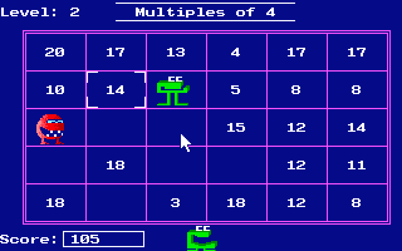 Gameplay screen of Number Munchers (1/8) Gameplay screen of Number Munchers (1/8)
