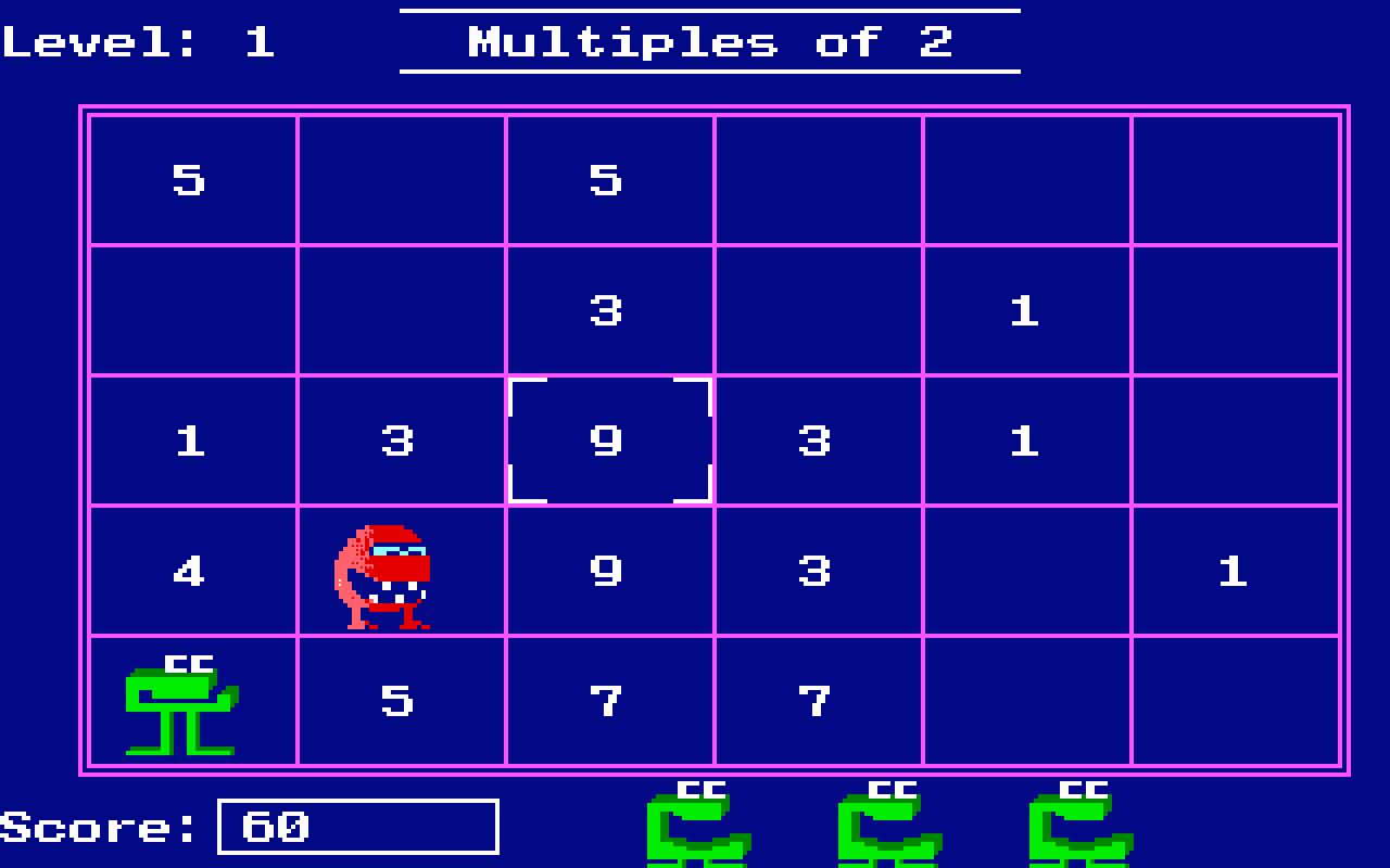 Gameplay screen of Number Munchers (6/8) Gameplay screen of Number Munchers (6/8)