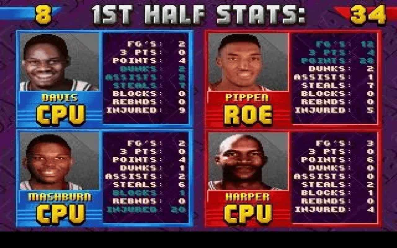 Gameplay screen of NBA Jam Tournament Edition (6/8) Gameplay screen of NBA Jam Tournament Edition (6/8)