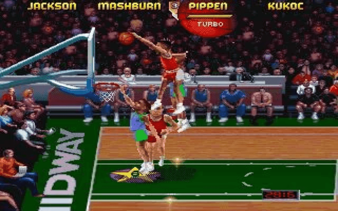 Gameplay screen of NBA Jam Tournament Edition (2/8) Gameplay screen of NBA Jam Tournament Edition (2/8)