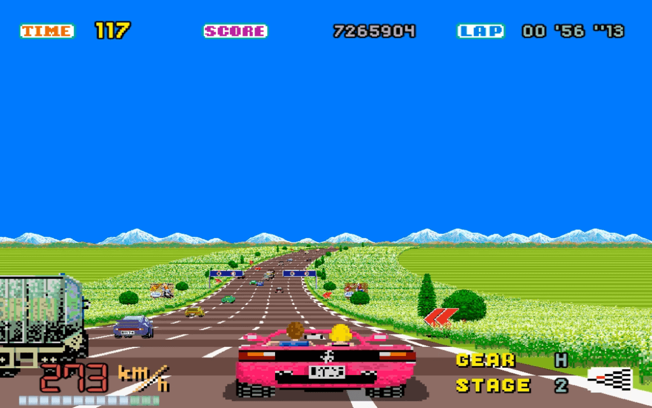 Gameplay screen of OutRun (5/7) Gameplay screen of OutRun (5/7)