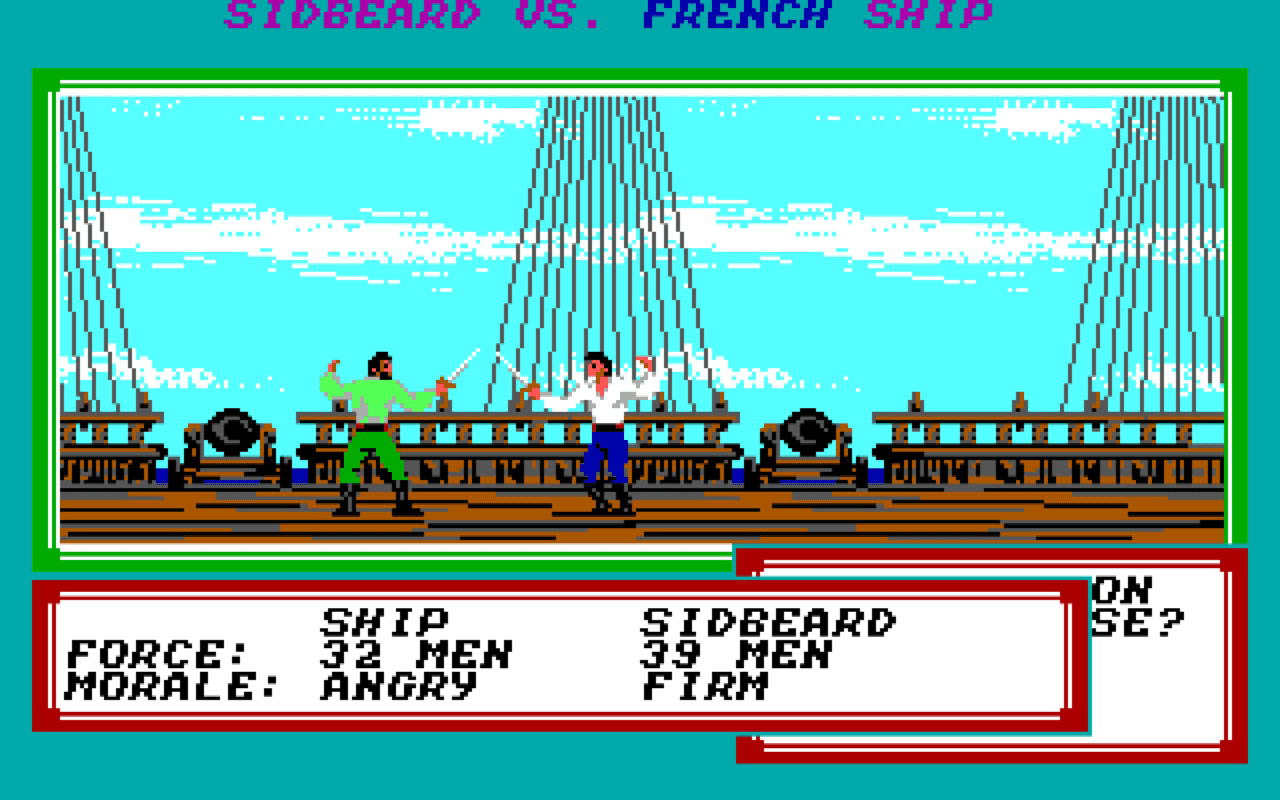 Gameplay screen of Sid Meier's Pirates! (7/8) Gameplay screen of Sid Meier's Pirates! (7/8)