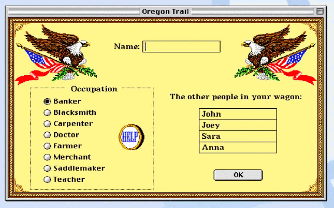 Gameplay screen of The Oregon Trail Deluxe (6/8) Gameplay screen of The Oregon Trail Deluxe (6/8)
