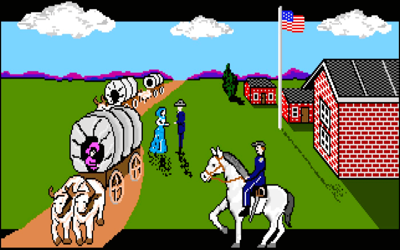 Gameplay screen of The Oregon Trail Deluxe (8/8) Gameplay screen of The Oregon Trail Deluxe (8/8)