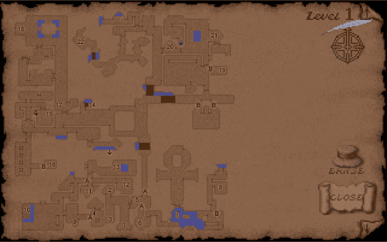 Gameplay screen of Ultima Underworld: The Stygian Abyss (2/8) Gameplay screen of Ultima Underworld: The Stygian Abyss (2/8)