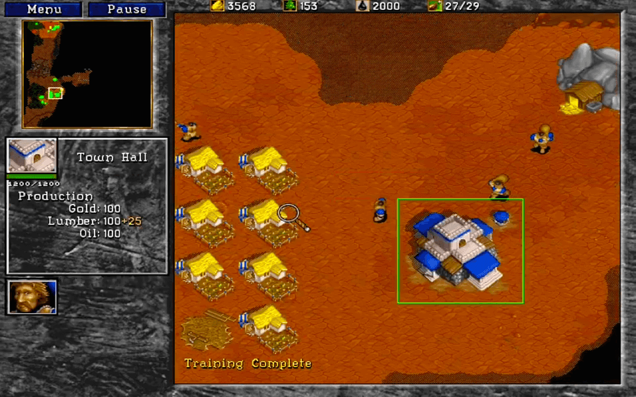 Gameplay screen of WarCraft II: Beyond the Dark Portal (3/8) Gameplay screen of WarCraft II: Beyond the Dark Portal (3/8)