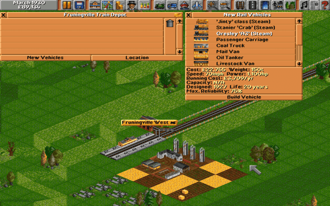 Gameplay screen of Transport Tycoon (2/8) Gameplay screen of Transport Tycoon (2/8)