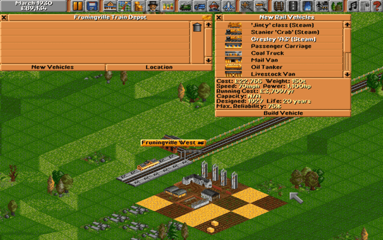 Gameplay screen of Transport Tycoon (2/8) Gameplay screen of Transport Tycoon (2/8)