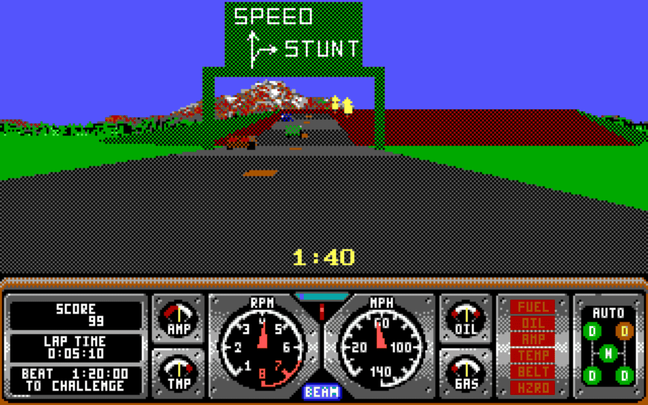 Gameplay screen of Hard Drivin' (2/8) Gameplay screen of Hard Drivin' (2/8)