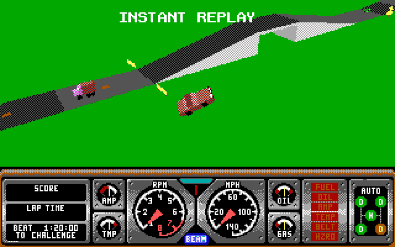 Gameplay screen of Hard Drivin' (4/8) Gameplay screen of Hard Drivin' (4/8)