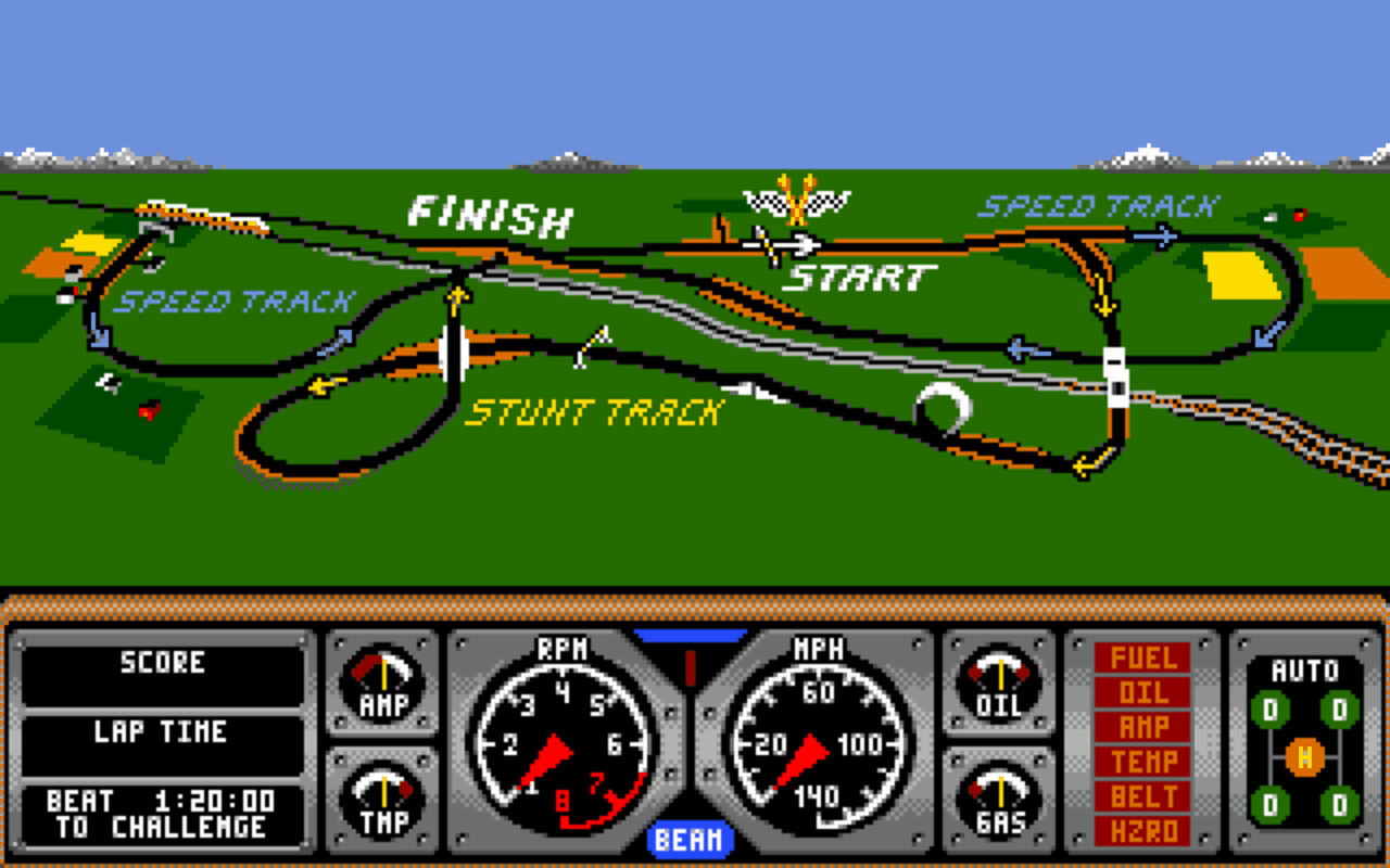 Gameplay screen of Hard Drivin' (6/8) Gameplay screen of Hard Drivin' (6/8)