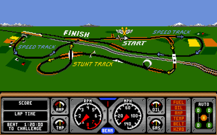 Gameplay screen of Hard Drivin' (6/8) Gameplay screen of Hard Drivin' (6/8)