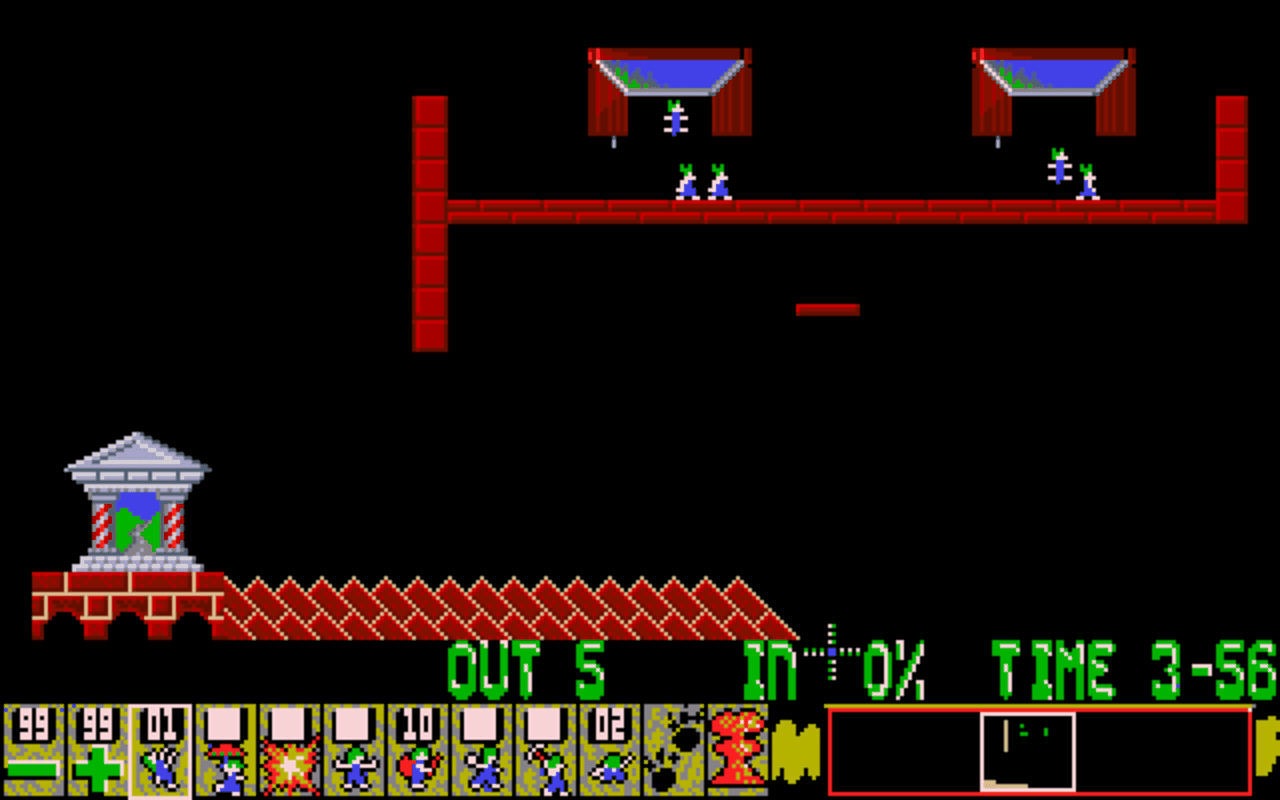 Gameplay screen of Oh No! More Lemmings (5/8) Gameplay screen of Oh No! More Lemmings (5/8)