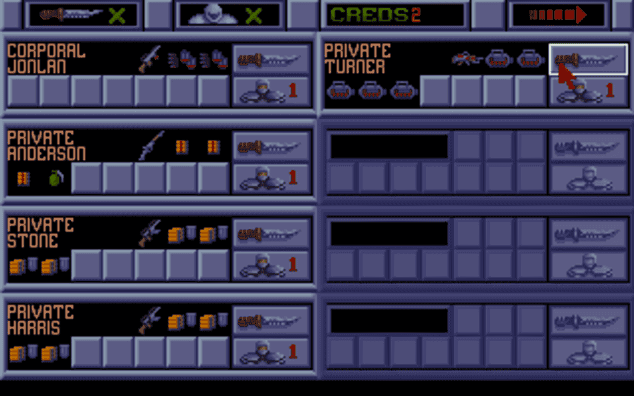 Gameplay screen of Laser Squad (3/8) Gameplay screen of Laser Squad (3/8)