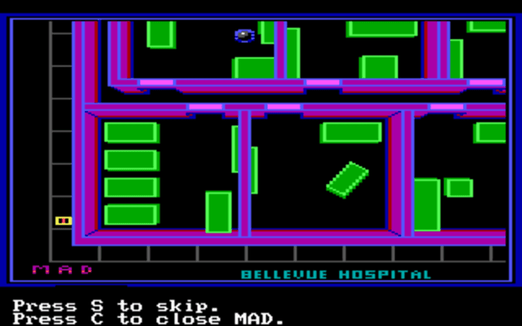 Gameplay screen of Manhunter: New York (6/8) Gameplay screen of Manhunter: New York (6/8)
