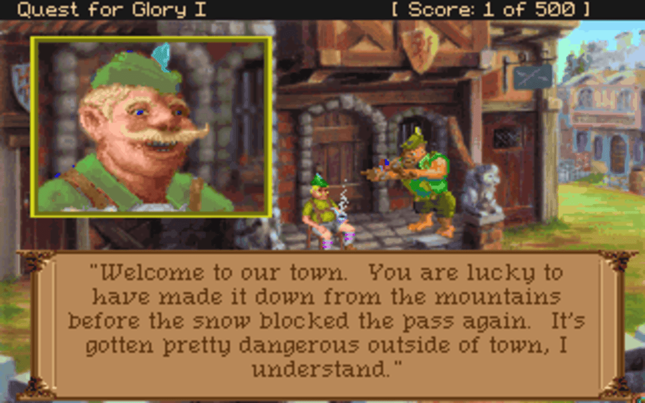 Gameplay screen of Quest for Glory I: So You Want To Be A Hero (3/8) Gameplay screen of Quest for Glory I: So You Want To Be A Hero (3/8)