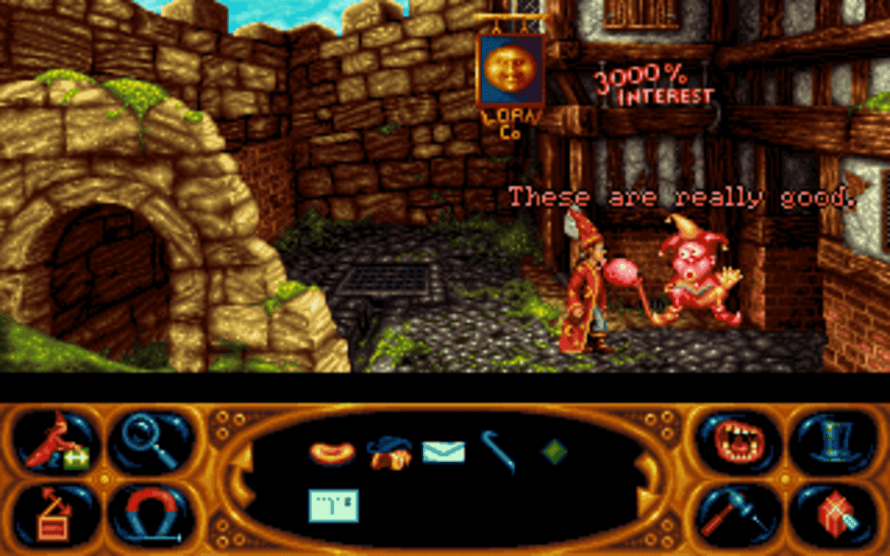 Gameplay screen of Simon the Sorcerer II: The Lion, the Wizard and the Wardrobe (4/8) Gameplay screen of Simon the Sorcerer II: The Lion, the Wizard and the Wardrobe (4/8)