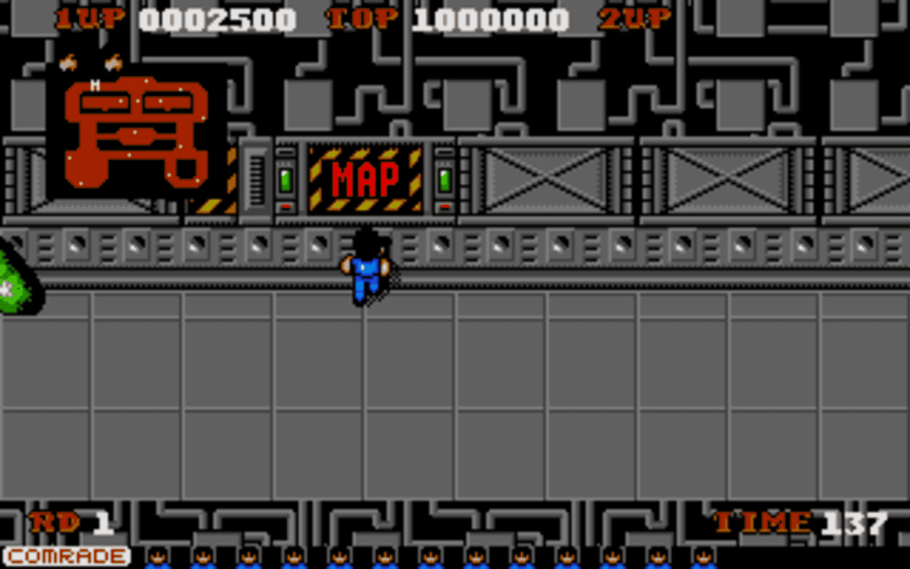 Gameplay screen of Alien Syndrome (4/8) Gameplay screen of Alien Syndrome (4/8)