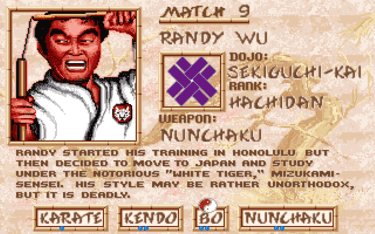 Gameplay screen of Budokan: The Martial Spirit (5/8) Gameplay screen of Budokan: The Martial Spirit (5/8)