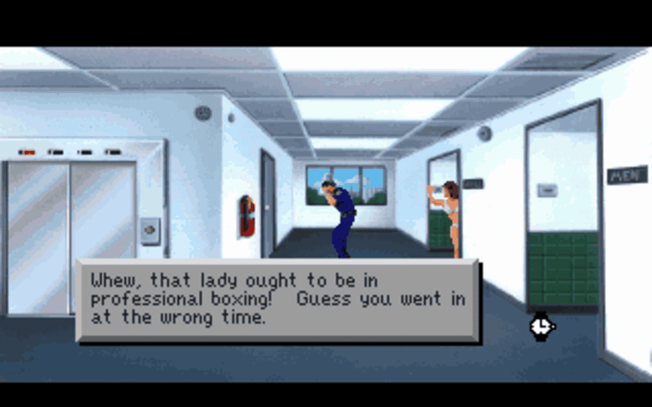 Gameplay screen of Police Quest 3: The Kindred (3/8) Gameplay screen of Police Quest 3: The Kindred (3/8)