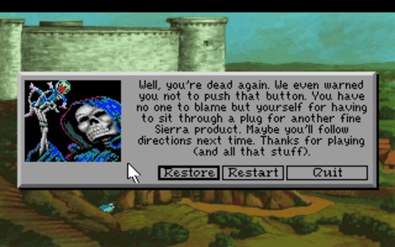 Gameplay screen of Space Quest I: Roger Wilco in the Sarien Encounter (1/8) Gameplay screen of Space Quest I: Roger Wilco in the Sarien Encounter (1/8)