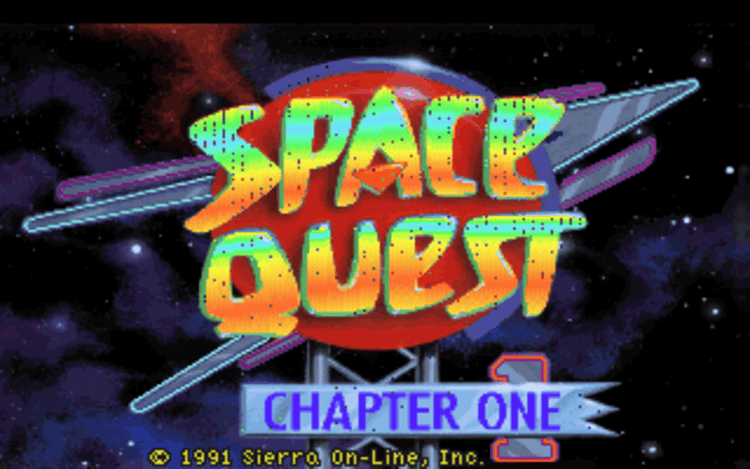 Gameplay screen of Space Quest I: Roger Wilco in the Sarien Encounter (3/8) Gameplay screen of Space Quest I: Roger Wilco in the Sarien Encounter (3/8)