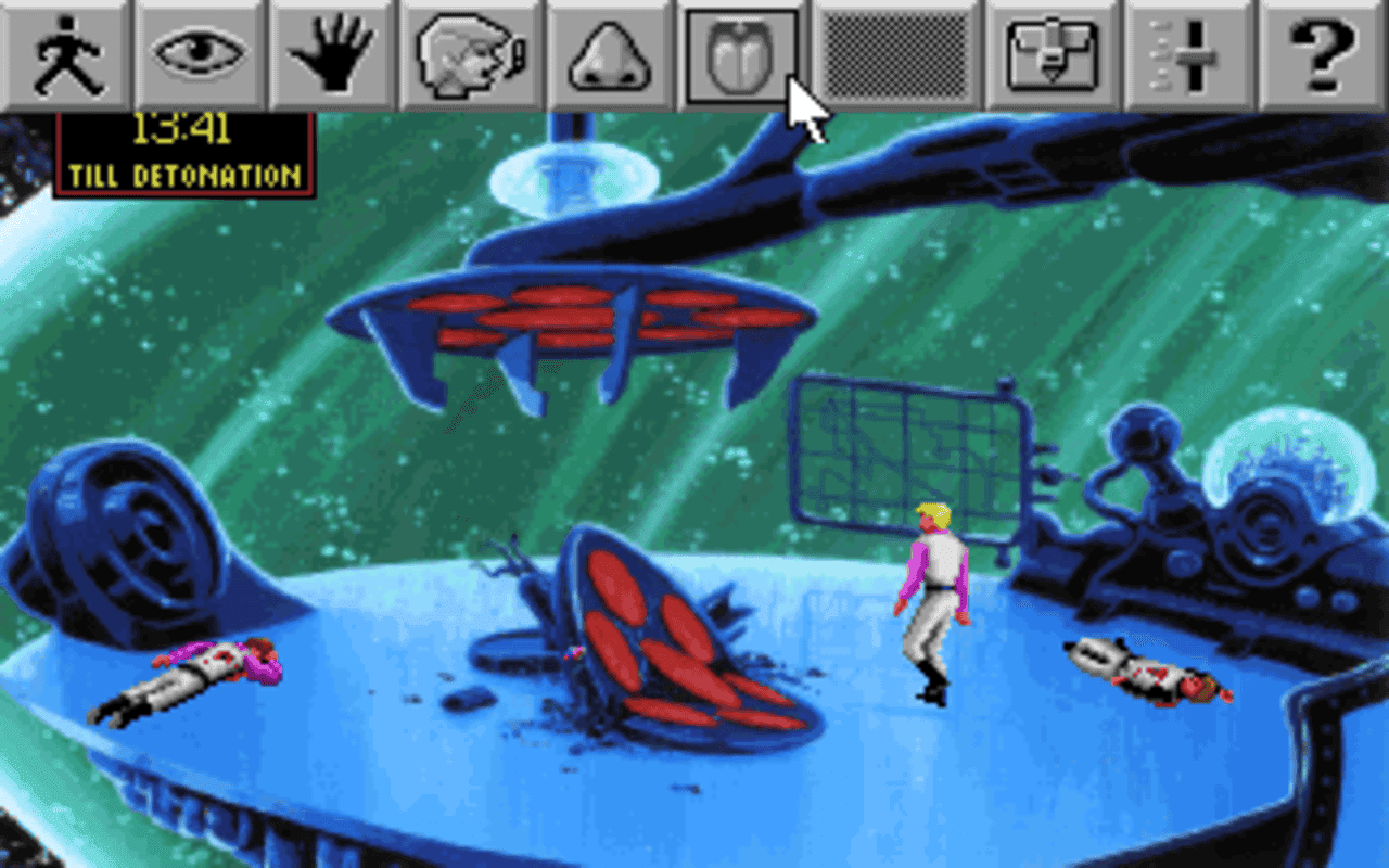 Gameplay screen of Space Quest I: Roger Wilco in the Sarien Encounter (4/8) Gameplay screen of Space Quest I: Roger Wilco in the Sarien Encounter (4/8)