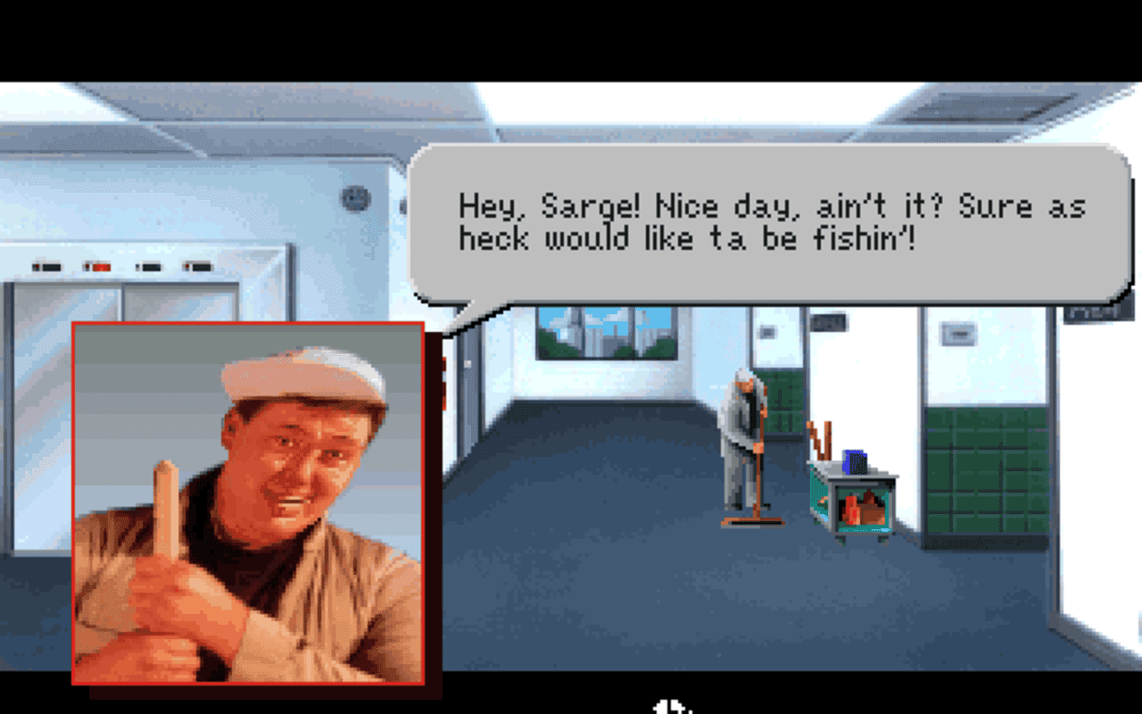Gameplay screen of Police Quest 3: The Kindred (5/8) Gameplay screen of Police Quest 3: The Kindred (5/8)