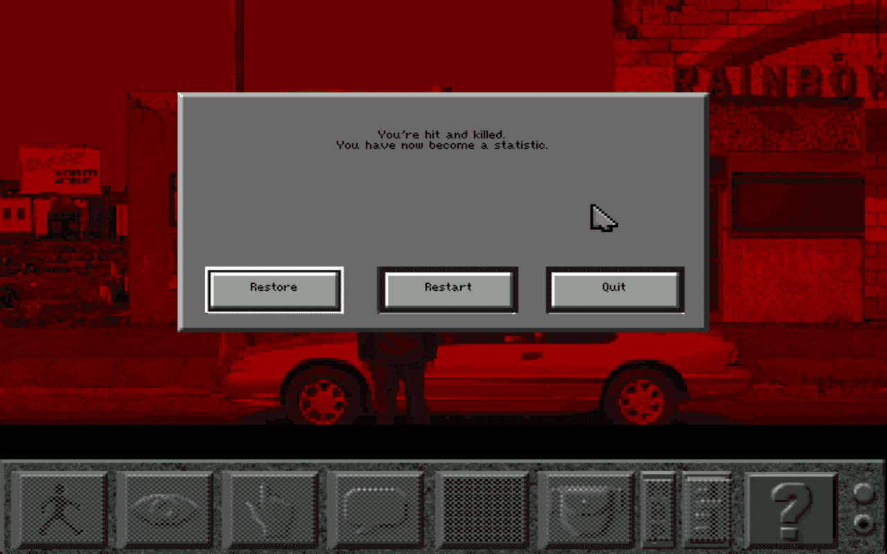 Gameplay screen of Daryl F. Gates Police Quest: Open Season (5/8) Gameplay screen of Daryl F. Gates Police Quest: Open Season (5/8)