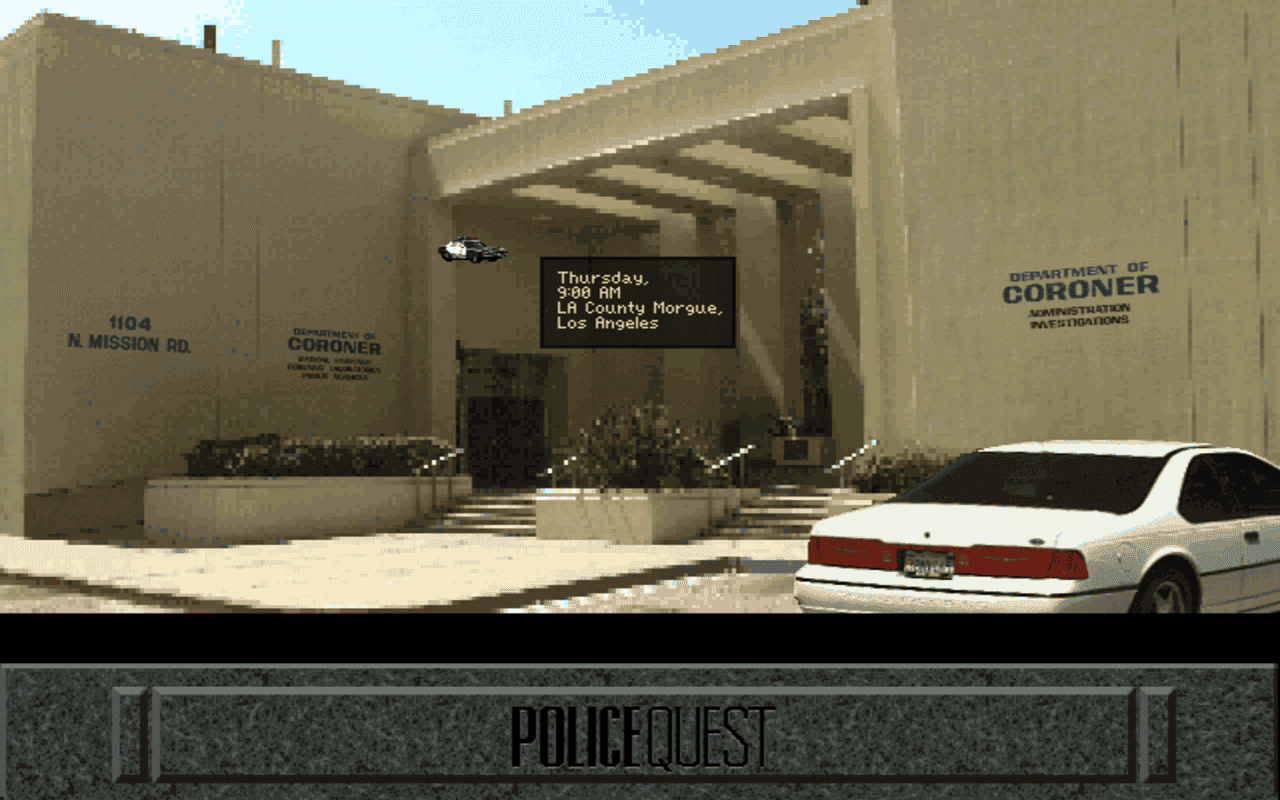 Gameplay screen of Daryl F. Gates Police Quest: Open Season (6/8) Gameplay screen of Daryl F. Gates Police Quest: Open Season (6/8)