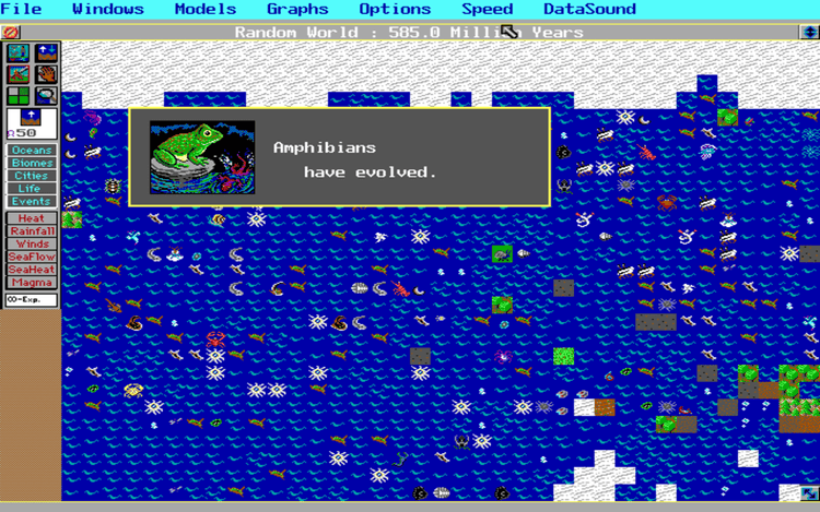 Gameplay screen of SimEarth: The Living Planet (1/8) Gameplay screen of SimEarth: The Living Planet (1/8)